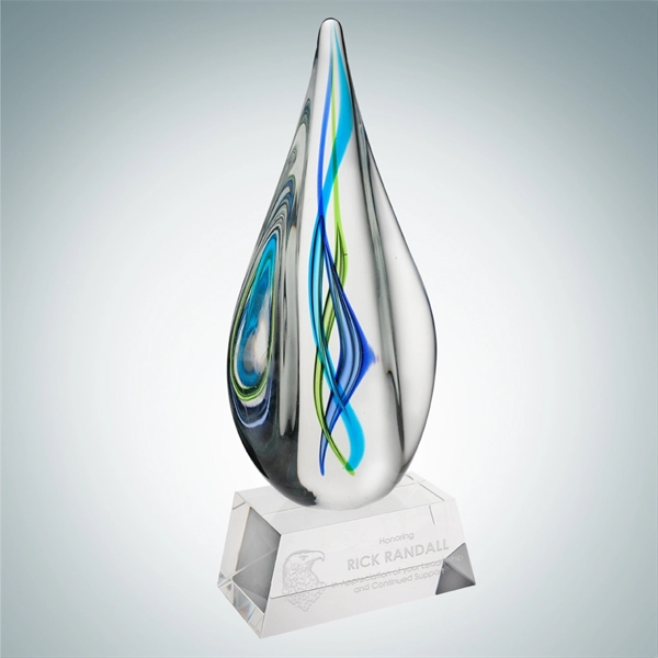 Art Glass Teal Aurora Award