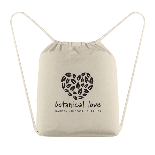 Java - 5 oz Natural Cotton Drawstring Backpack - Java - 5 oz Natural Cotton Drawstring Backpack - Image 1 of 5