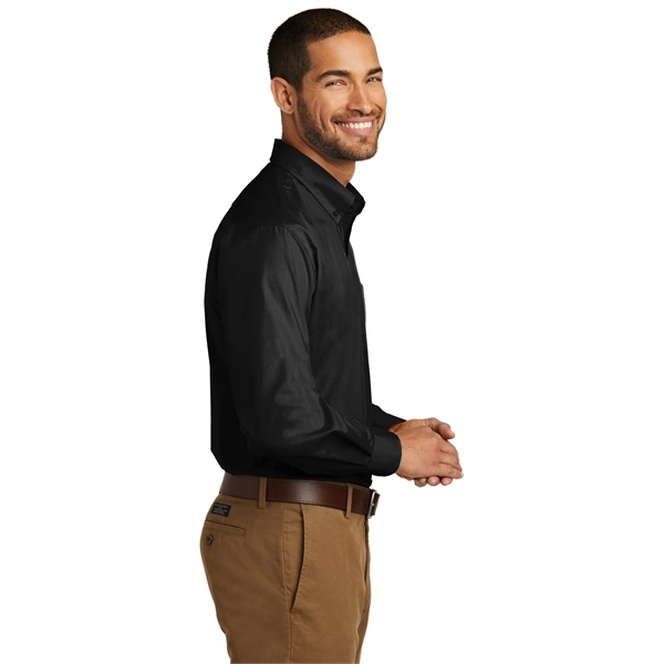 Port Authority Tall Long Sleeve Carefree Poplin Shirt. - Port Authority Tall Long Sleeve Carefree Poplin Shirt. - Image 7 of 15