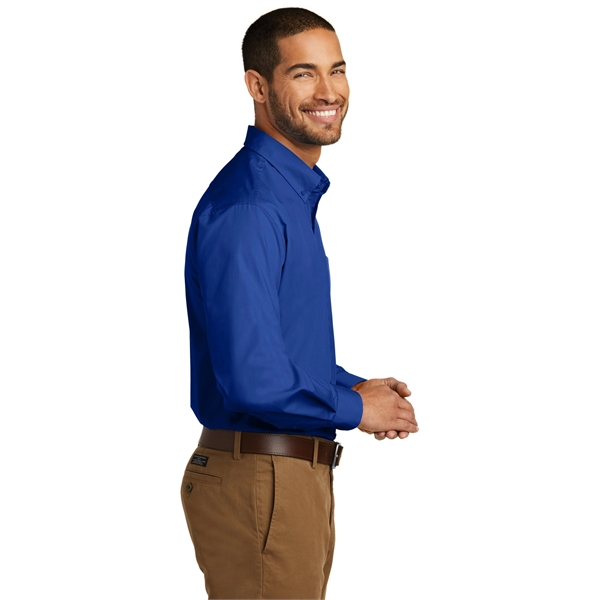 Port Authority Tall Long Sleeve Carefree Poplin Shirt. - Port Authority Tall Long Sleeve Carefree Poplin Shirt. - Image 13 of 15