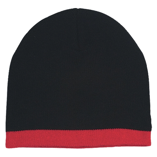 Knit Beanie With Stripe - Knit Beanie With Stripe - Image 6 of 8