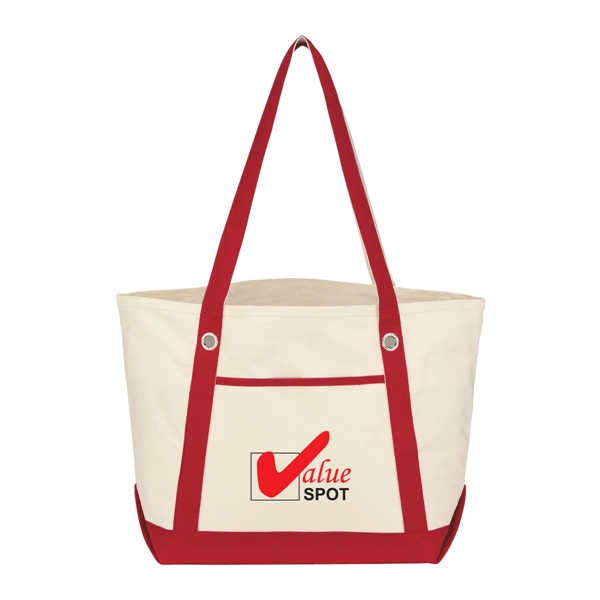 Medium Cotton Canvas Sailing Tote Bag - Medium Cotton Canvas Sailing Tote Bag - Image 25 of 35