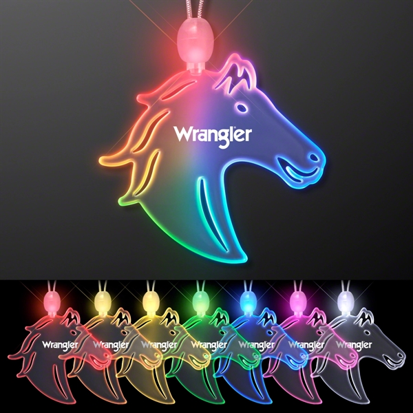 Acrylic Horse Head Shape Necklace with LED - Acrylic Horse Head Shape Necklace with LED - Image 0 of 9