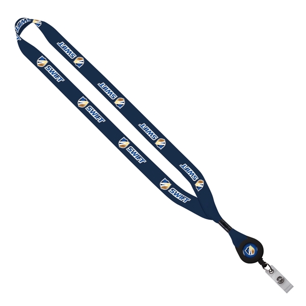 Custom 3/4" Recycled PET Sublimated Lanyard w/Metal Crimp and Reel