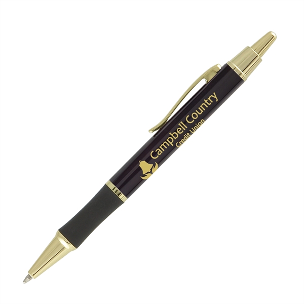 Matrix Grip Metal Pen w/ Gold Top & Accents