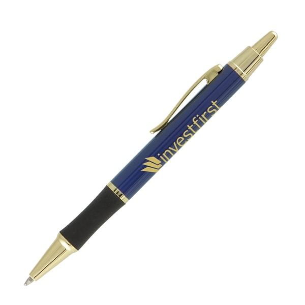 Matrix Grip Metal Pen w/ Gold Top & Accents