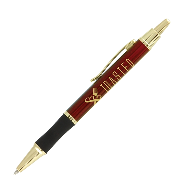 Matrix Grip Metal Pen w/ Gold Top & Accents