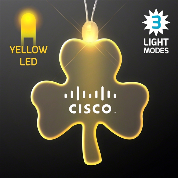 Acrylic Big Shamrock Shape Necklace with LED - Acrylic Big Shamrock Shape Necklace with LED - Image 9 of 9