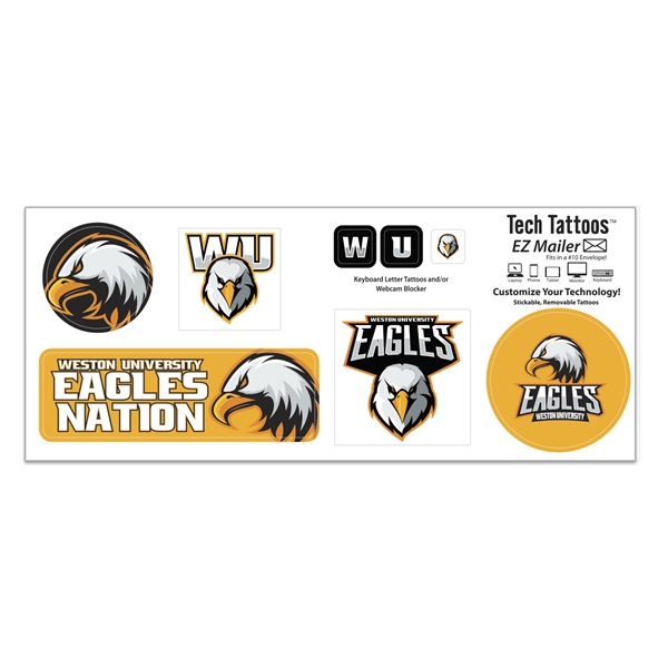 Custom Tech Tattoos Decal / 6 Stock Shapes (3 3/4"x9" Sheet)