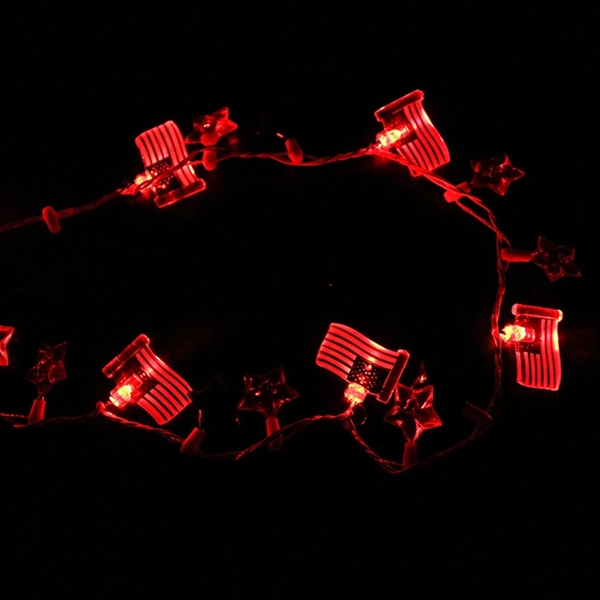 Patriotic Flashing Stars Necklace - Patriotic Flashing Stars Necklace - Image 1 of 3