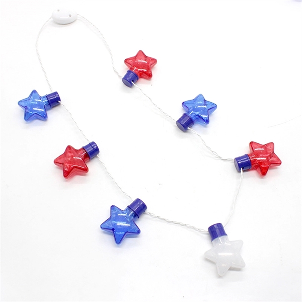 Patriotic Flashing Stars Necklace - Patriotic Flashing Stars Necklace - Image 3 of 3