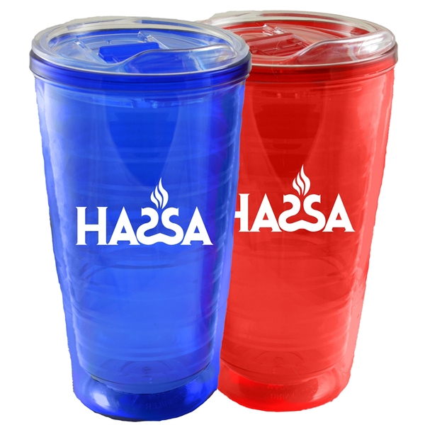 16/17 Oz. Double Wall Tumbler w/ Dual Purpose Snap-On Lid - 16/17 Oz. Double Wall Tumbler w/ Dual Purpose Snap-On Lid - Image 0 of 2