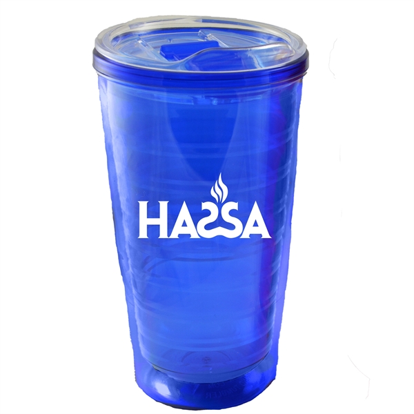 16/17 Oz. Double Wall Tumbler w/ Dual Purpose Snap-On Lid - 16/17 Oz. Double Wall Tumbler w/ Dual Purpose Snap-On Lid - Image 1 of 2