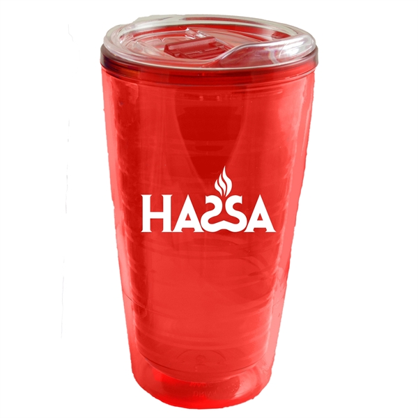 16/17 Oz. Double Wall Tumbler w/ Dual Purpose Snap-On Lid - 16/17 Oz. Double Wall Tumbler w/ Dual Purpose Snap-On Lid - Image 2 of 2