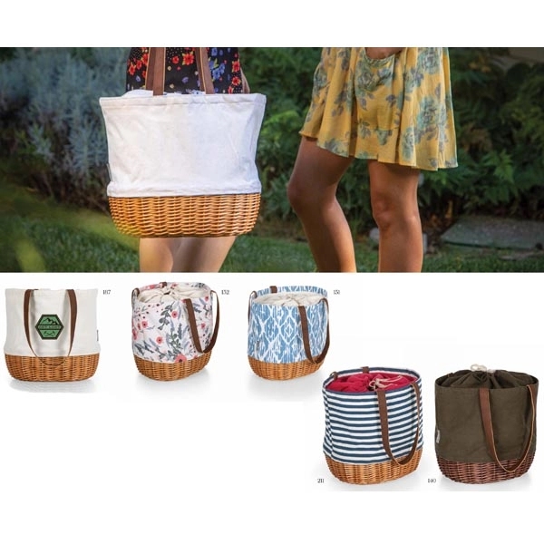 Coronado Canvas and Willow Basket Tote - Coronado Canvas and Willow Basket Tote - Image 0 of 0