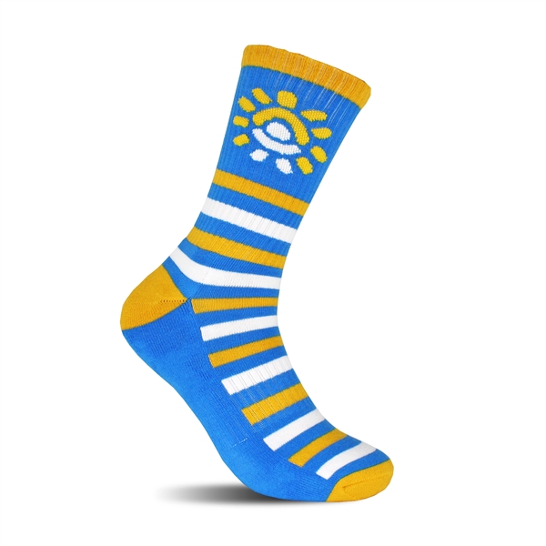 Custom Athletic Crew Socks - Luxury Combed Cotton - Custom Athletic Crew Socks - Luxury Combed Cotton - Image 3 of 5