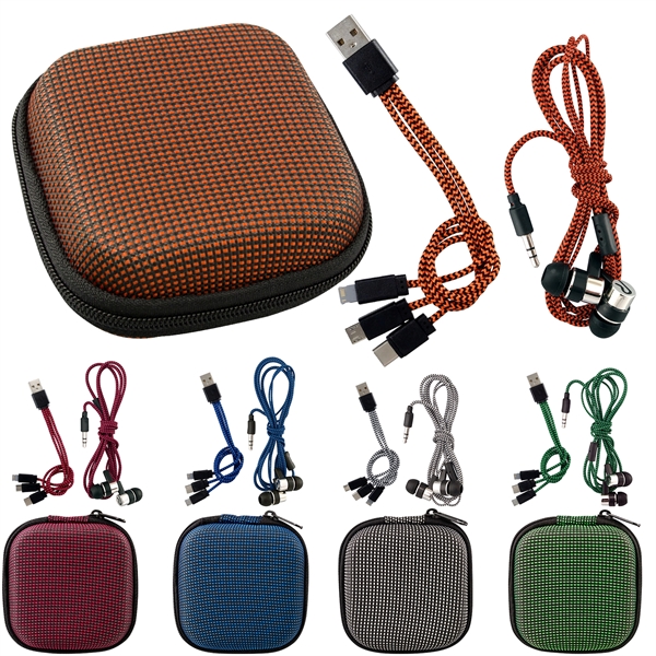 TEXTURED CHARGING CABLE EAR BUD KIT - TEXTURED CHARGING CABLE EAR BUD KIT - Image 9 of 13