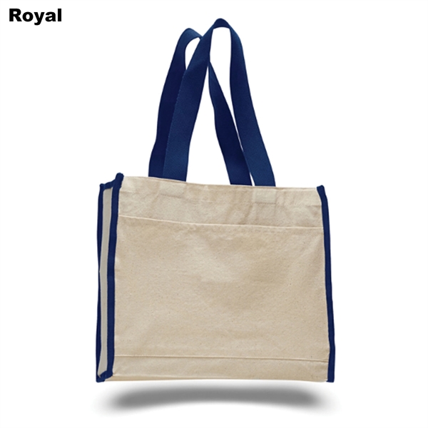 12 oz. Cotton Canvas Reusable Tote Bag w/ Pocket & Handles - 12 oz. Cotton Canvas Reusable Tote Bag w/ Pocket & Handles - Image 4 of 4
