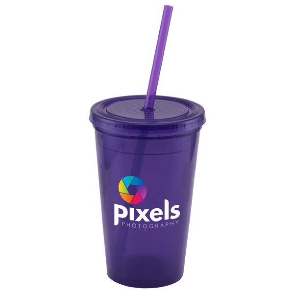 Explore - ColorJet - 16 Oz. Double Wall Tumbler Cup - Explore - ColorJet - 16 Oz. Double Wall Tumbler Cup - Image 8 of 12