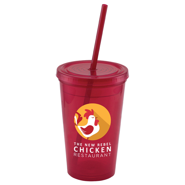 Explore - ColorJet - 16 Oz. Double Wall Tumbler Cup - Explore - ColorJet - 16 Oz. Double Wall Tumbler Cup - Image 9 of 12