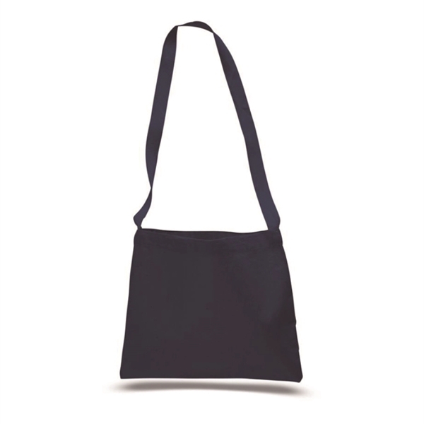 12oz.Cotton Canvas Messanger Tote w/ Long Straps for Grocery - 12oz.Cotton Canvas Messanger Tote w/ Long Straps for Grocery - Image 2 of 4