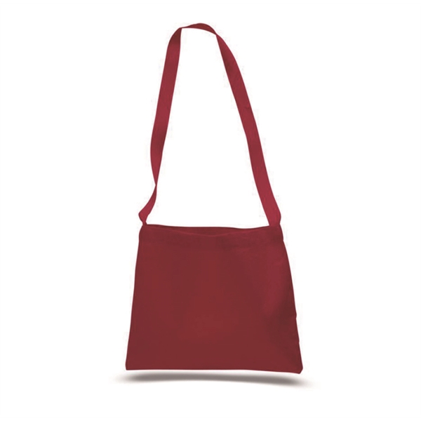 12oz.Cotton Canvas Messanger Tote w/ Long Straps for Grocery - 12oz.Cotton Canvas Messanger Tote w/ Long Straps for Grocery - Image 3 of 4