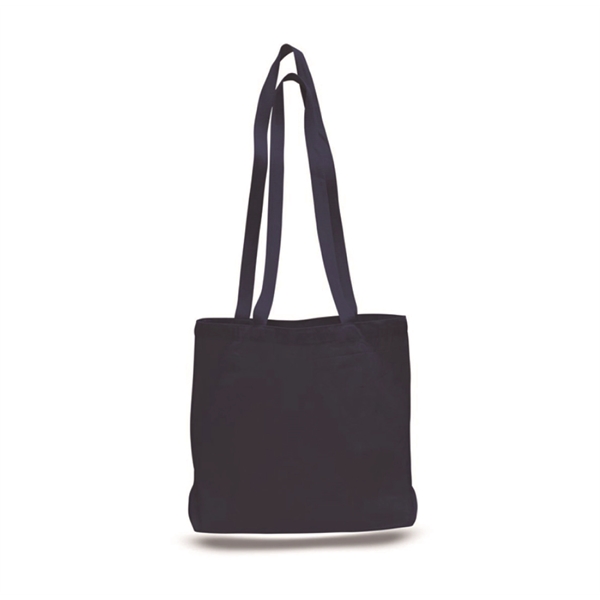 12 oz. Cotton Canvas Reusable Messanger Tote Bag w/ Handles - 12 oz. Cotton Canvas Reusable Messanger Tote Bag w/ Handles - Image 2 of 4