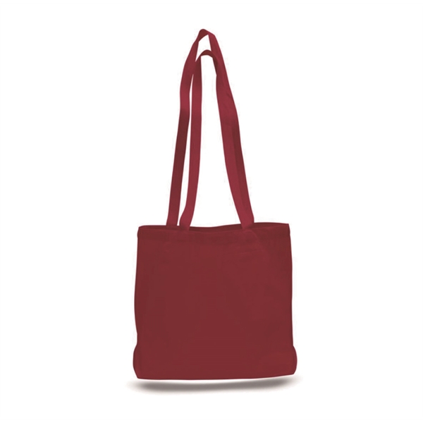 12 oz. Cotton Canvas Reusable Messanger Tote Bag w/ Handles - 12 oz. Cotton Canvas Reusable Messanger Tote Bag w/ Handles - Image 3 of 4