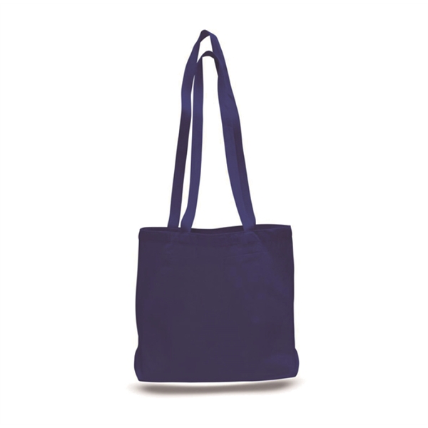 12 oz. Cotton Canvas Reusable Messanger Tote Bag w/ Handles - 12 oz. Cotton Canvas Reusable Messanger Tote Bag w/ Handles - Image 4 of 4