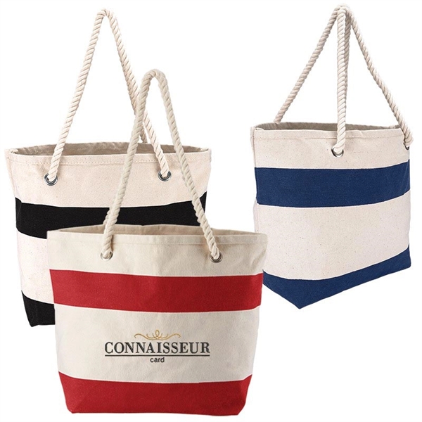Cotton Resort Tote with Rope Handle - Cotton Resort Tote with Rope Handle - Image 1 of 4