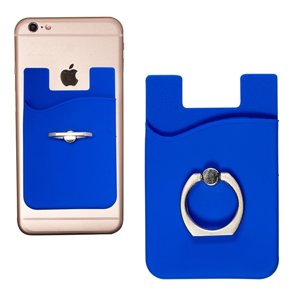 Silicone Card Holder With Metal Ring Phone Stand - Silicone Card Holder With Metal Ring Phone Stand - Image 2 of 11