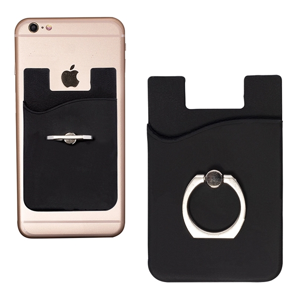 Silicone Card Holder With Metal Ring Phone Stand - Silicone Card Holder With Metal Ring Phone Stand - Image 3 of 11