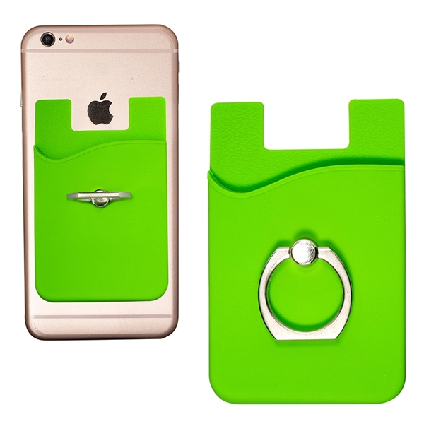 Silicone Card Holder With Metal Ring Phone Stand - Silicone Card Holder With Metal Ring Phone Stand - Image 4 of 11