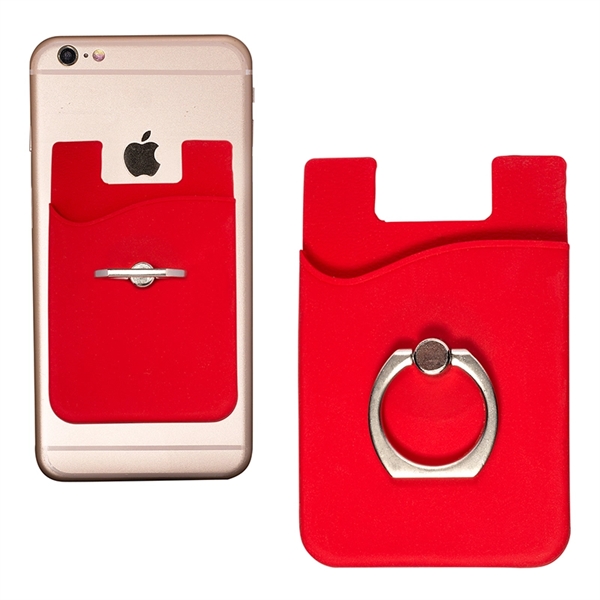 Silicone Card Holder With Metal Ring Phone Stand - Silicone Card Holder With Metal Ring Phone Stand - Image 5 of 11