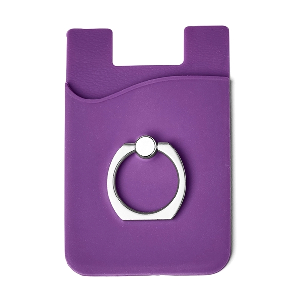 Silicone Card Holder With Metal Ring Phone Stand - Silicone Card Holder With Metal Ring Phone Stand - Image 6 of 11