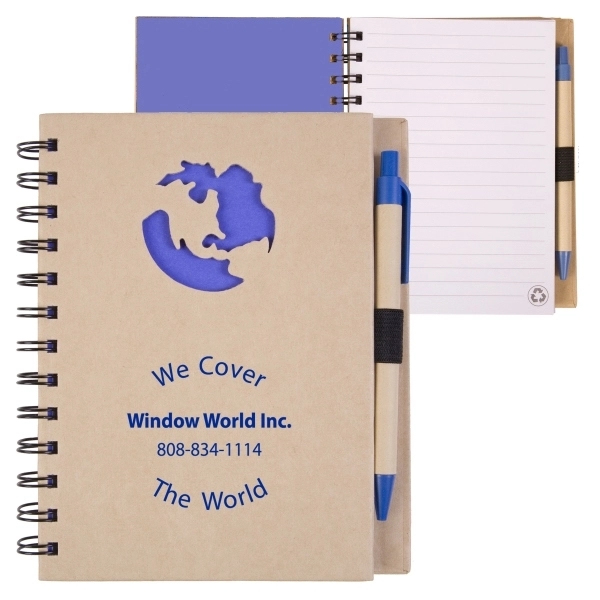 EcoShapes™ Recycled Die Cut Notebook: Globe - EcoShapes™ Recycled Die Cut Notebook: Globe - Image 0 of 3