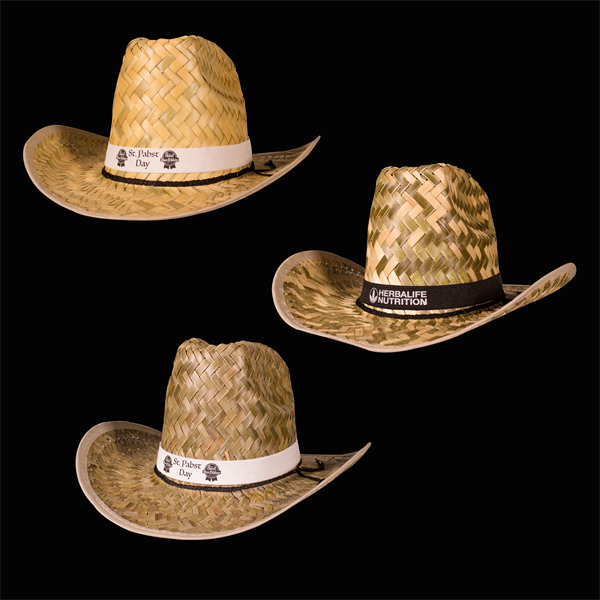 Western Cowboy Hat with Imprinted Band - Western Cowboy Hat with Imprinted Band - Image 2 of 4