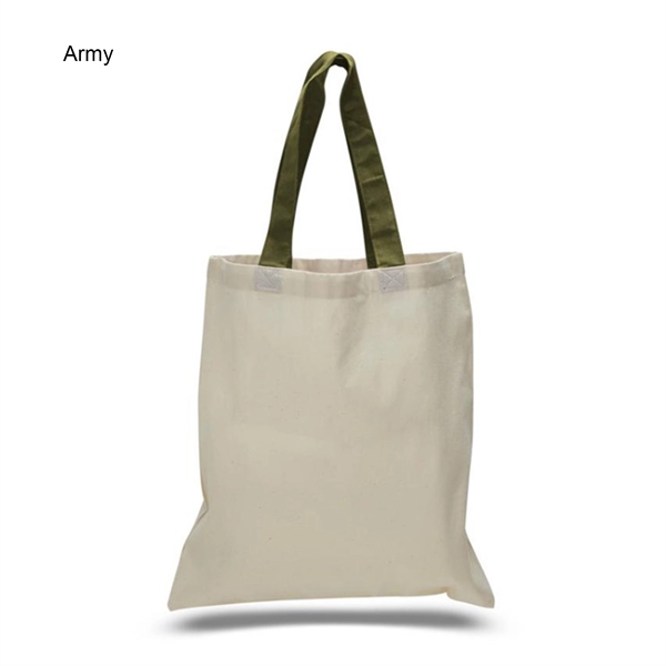 6 oz. Cotton Canvas Reusable Tote Bag w/ Handle for Shopping - 6 oz. Cotton Canvas Reusable Tote Bag w/ Handle for Shopping - Image 1 of 22