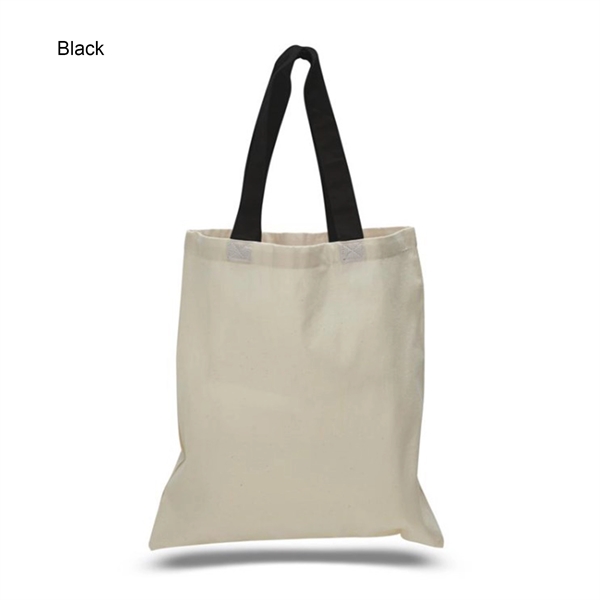 6 oz. Cotton Canvas Reusable Tote Bag w/ Handle for Shopping - 6 oz. Cotton Canvas Reusable Tote Bag w/ Handle for Shopping - Image 3 of 22