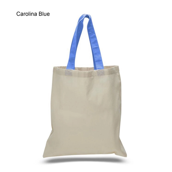 6 oz. Cotton Canvas Reusable Tote Bag w/ Handle for Shopping - 6 oz. Cotton Canvas Reusable Tote Bag w/ Handle for Shopping - Image 4 of 22