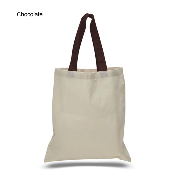 6 oz. Cotton Canvas Reusable Tote Bag w/ Handle for Shopping - 6 oz. Cotton Canvas Reusable Tote Bag w/ Handle for Shopping - Image 5 of 22