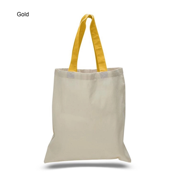 6 oz. Cotton Canvas Reusable Tote Bag w/ Handle for Shopping - 6 oz. Cotton Canvas Reusable Tote Bag w/ Handle for Shopping - Image 7 of 22