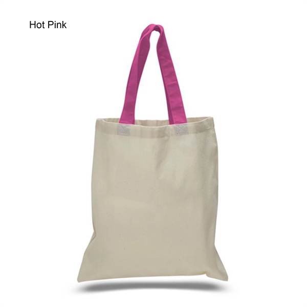 6 oz. Cotton Canvas Reusable Tote Bag w/ Handle for Shopping - 6 oz. Cotton Canvas Reusable Tote Bag w/ Handle for Shopping - Image 8 of 22
