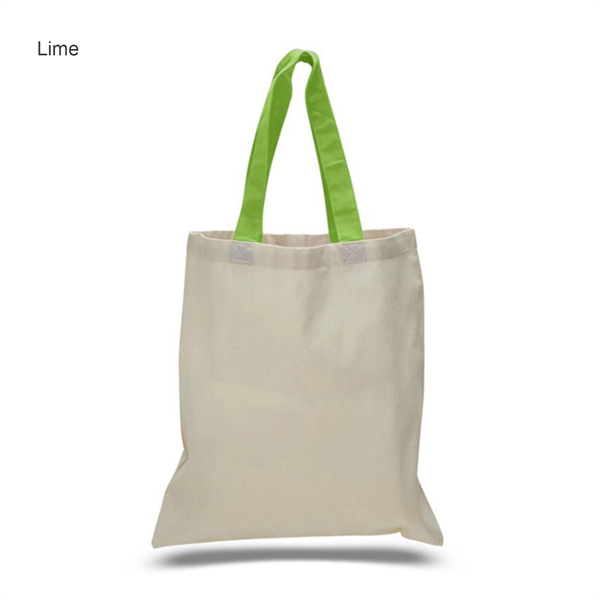 6 oz. Cotton Canvas Reusable Tote Bag w/ Handle for Shopping - 6 oz. Cotton Canvas Reusable Tote Bag w/ Handle for Shopping - Image 12 of 22