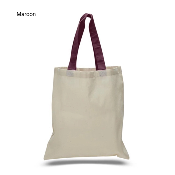 6 oz. Cotton Canvas Reusable Tote Bag w/ Handle for Shopping - 6 oz. Cotton Canvas Reusable Tote Bag w/ Handle for Shopping - Image 13 of 22