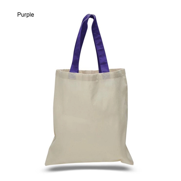 6 oz. Cotton Canvas Reusable Tote Bag w/ Handle for Shopping - 6 oz. Cotton Canvas Reusable Tote Bag w/ Handle for Shopping - Image 15 of 22