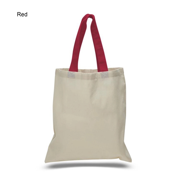 6 oz. Cotton Canvas Reusable Tote Bag w/ Handle for Shopping - 6 oz. Cotton Canvas Reusable Tote Bag w/ Handle for Shopping - Image 16 of 22