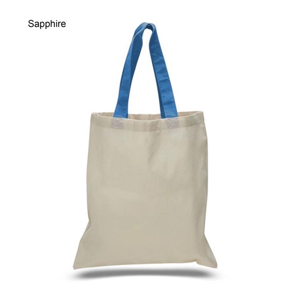 6 oz. Cotton Canvas Reusable Tote Bag w/ Handle for Shopping - 6 oz. Cotton Canvas Reusable Tote Bag w/ Handle for Shopping - Image 18 of 22