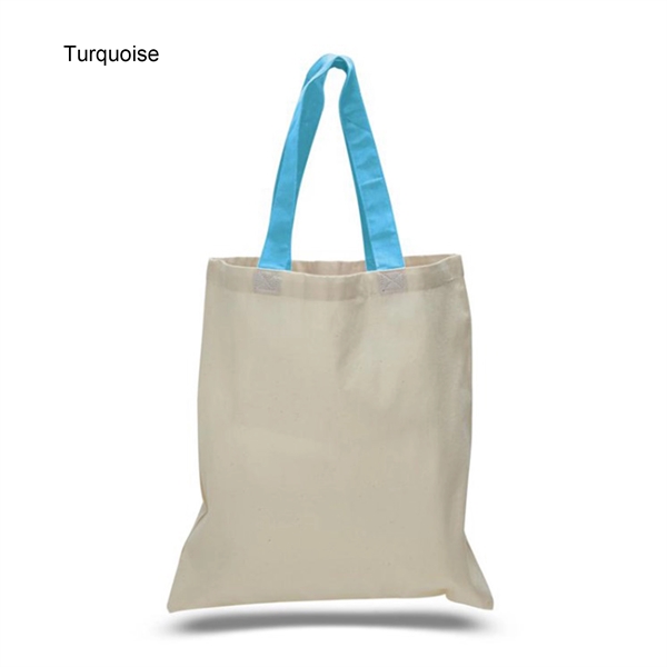 6 oz. Cotton Canvas Reusable Tote Bag w/ Handle for Shopping - 6 oz. Cotton Canvas Reusable Tote Bag w/ Handle for Shopping - Image 20 of 22