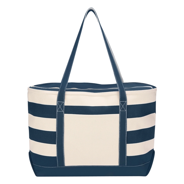 Cotton Canvas Nautical Tote Bag - Cotton Canvas Nautical Tote Bag - Image 9 of 18